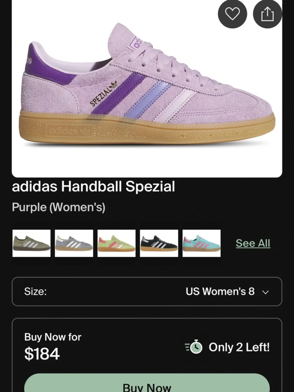 Adidas Women's handball Spezial Suede Sneakers - Lavender Purple